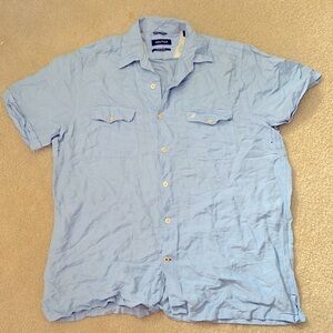 Nautica linen blend men’s button down shirt Large